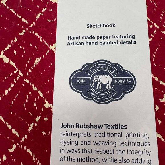 John Robshaw Hand Painted Sketchbook Elephant Jaipur Design Handmade Paper New - Picture 6 of 10